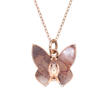 Κολιέ ALVIERO MARTINI 1A CLASSE Papillons necklace 1698714 Ροζ Χρυσό